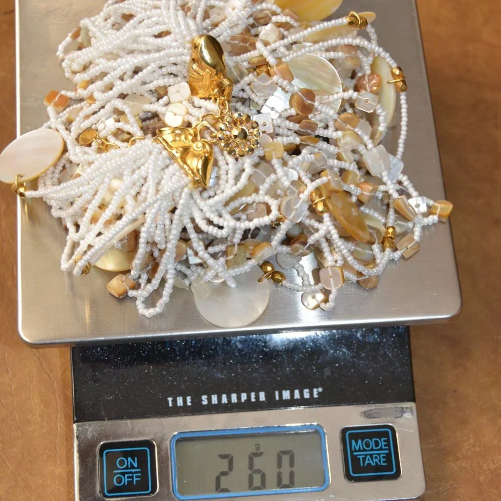 RARE VINTAGE STATEMENT RUNWAY JOSE MARIA BARRERA PEARL 28 STRANDS BEACH NECKLACE - Picture 11 of 14